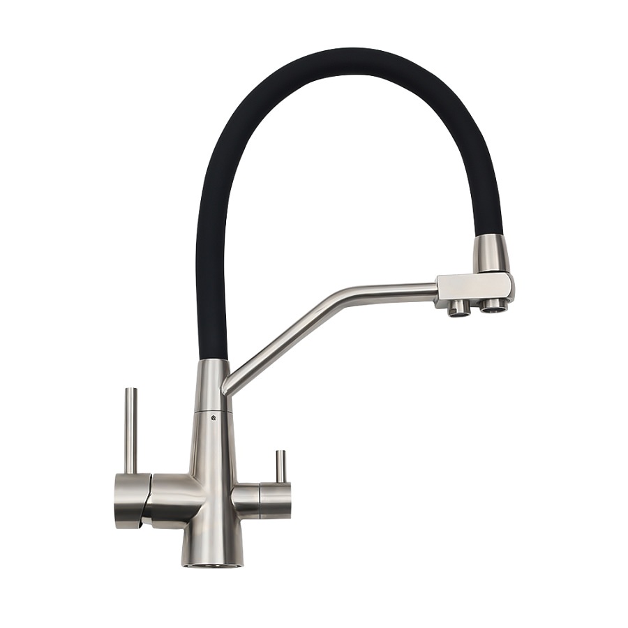 Смеситель для кухни MELANA UNIQUI MLN-610701 черный в 100Kran: Широкий выбор и доступные цены.