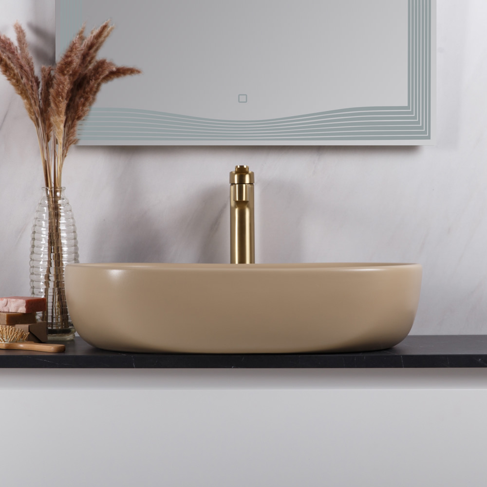 Накладная раковина BelBagno BB1084-H316 60  см бежевая матовая в 100Kran: Широкий выбор и доступные цены.