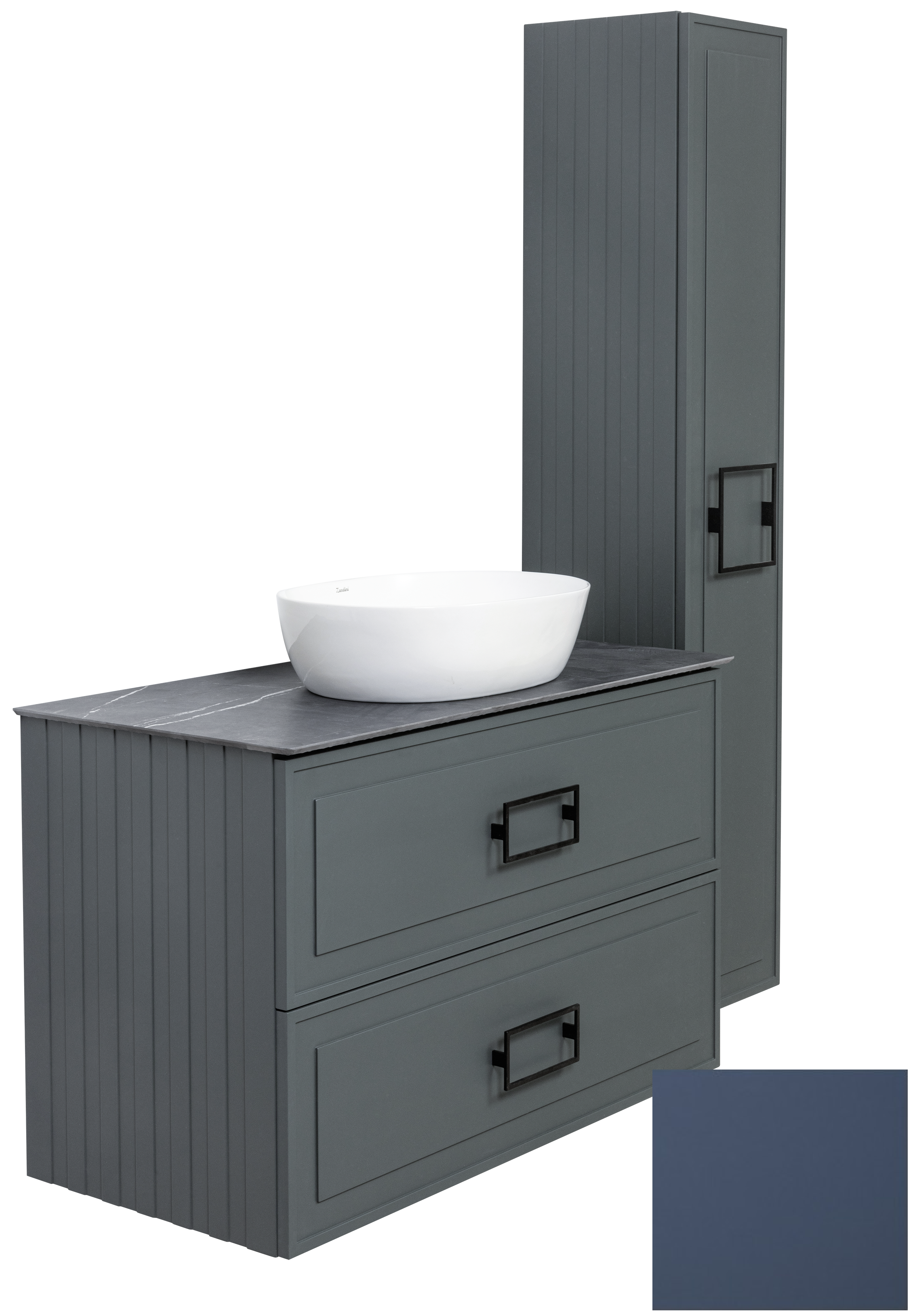 Тумба под раковину LA FENICE Cubo Blu Grigio TWIN синий 100 FNC-01-CUB-BG-100-2 в 100Kran: Широкий выбор и доступные цены.