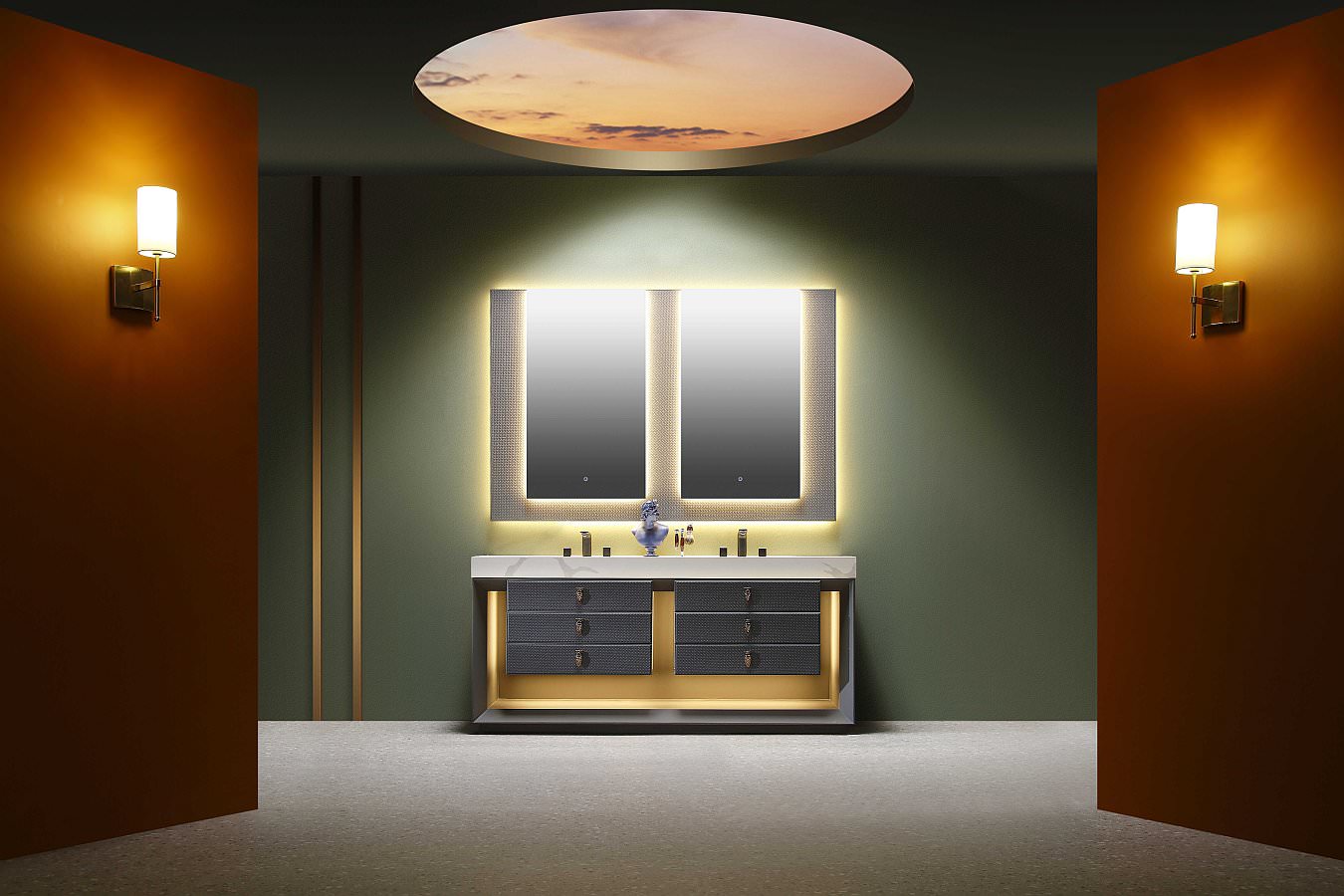 Тумба напольная с двойной раковиной Maxonor Pure Life SALON ONYX 180 см PL-MC06-179-BNGD bottega veneta в 100Kran: Широкий выбор и доступные цены.