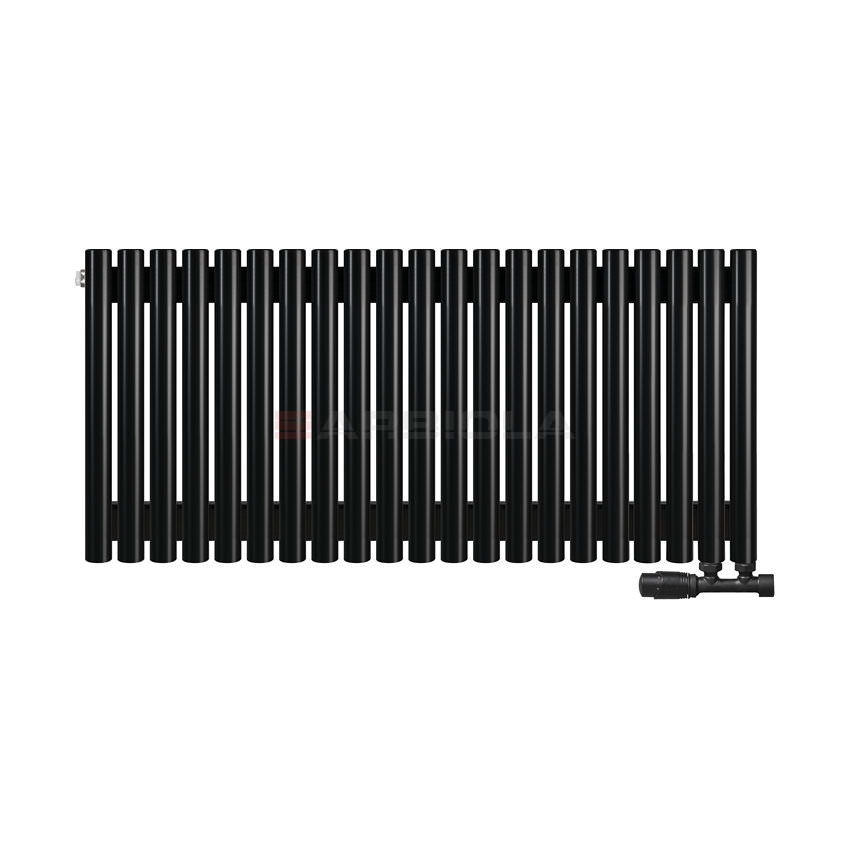 Вертикальный радиатор с нижним подключением Arbiola Iris V 108427 104,2 х 50 см черный матовый ral 9005 от интернет-магазина сантехники 100Kran!