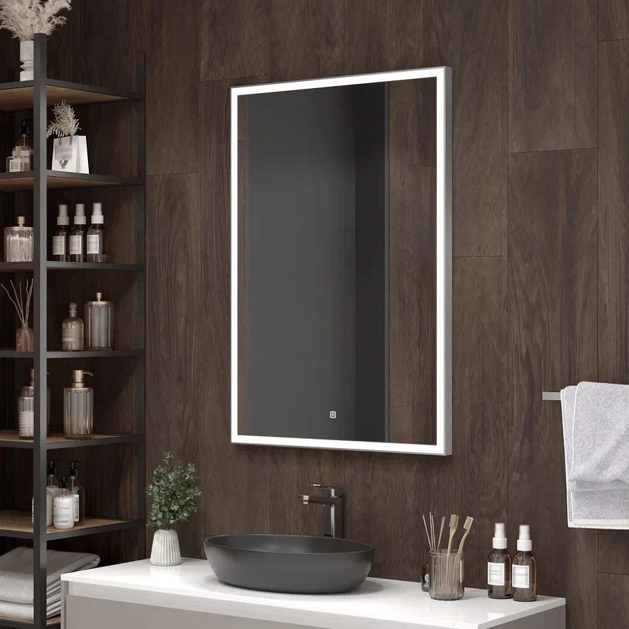 Зеркало с подсветкой Континент Frame silver standart 700x1000 ЗЛП2114 100Kran: Широкий выбор и доступные цены.