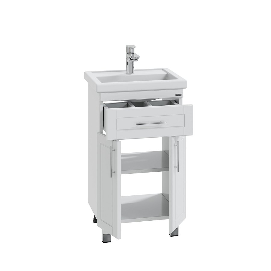 Тумба под раковину напольная СаНта Дублин 50 см 223002 белая в 100Kran: Широкий выбор и доступные цены.