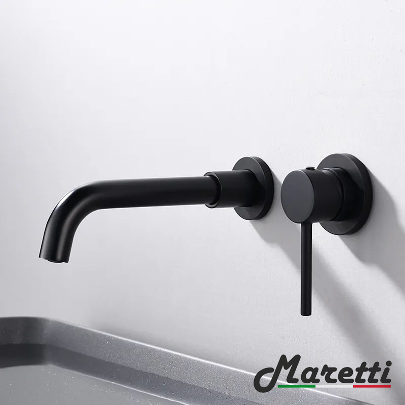 Смеситель для раковины врезной Maretti Eleganza Black ENB32RF13 черный в 100Kran: Широкий выбор и доступные цены.