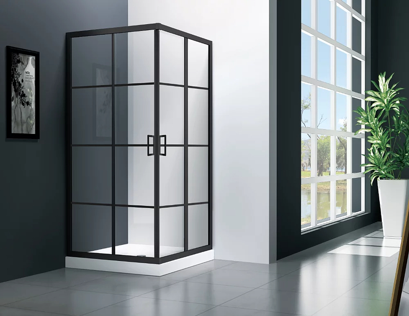 Душевой угол Veconi Rovigo RV-09,900x900x1950, черный, стекло прозрачное в 100Kran: Широкий выбор и доступные цены.
