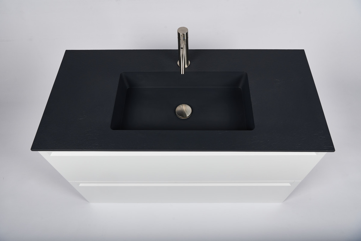 Раковина мебельная ACQUABELLA INTEGRA SF SLATE 100 NEGRO черный матовый в 100Kran: Широкий выбор и доступные цены.