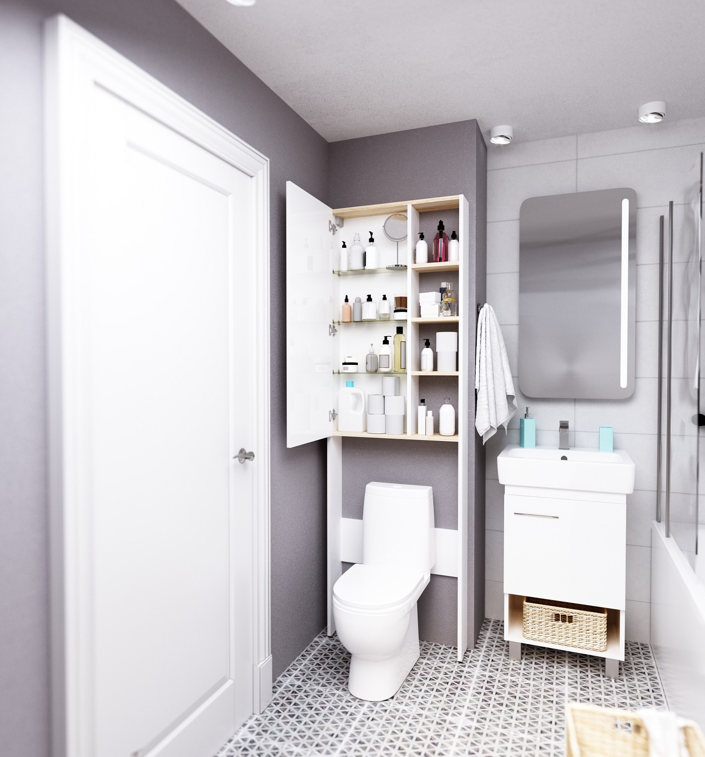 Шкаф над унитазом 1Marka Gaula 60Н 1д.White У92518 от интернет-магазина 100Kran.ru!