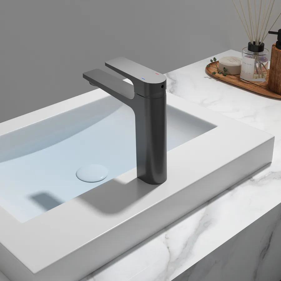 Смеситель для раковины FAUCET DREISER RH-G3001-QH оружейная сталь в 100Kran: Широкий выбор и доступные цены.
