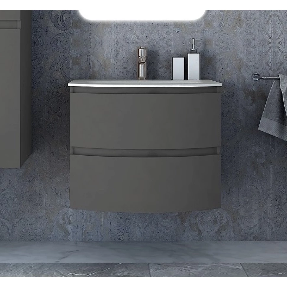 Тумба с раковиной подвесная с двумя выдвижными ящиками VAGUE CEZARES 70 см 54905 Grigio talpa opaco в 100Kran: Широкий выбор и доступные цены.