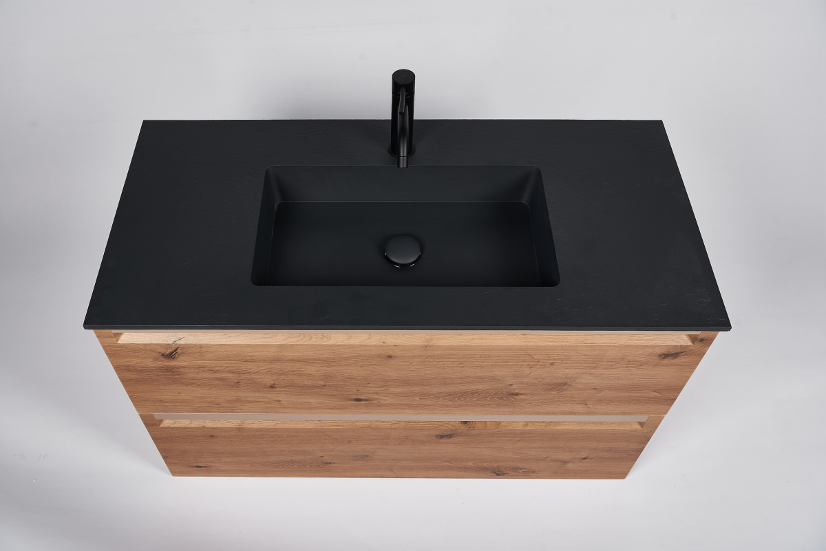 Раковина мебельная ACQUABELLA INTEGRA SF SLATE 100 NEGRO черный матовый в 100Kran: Широкий выбор и доступные цены.