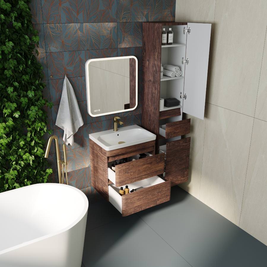 Тумба подвесная Style Line Атлантика 60 см СС-00002205 старое дерево в 100Kran: Широкий выбор и доступные цены.