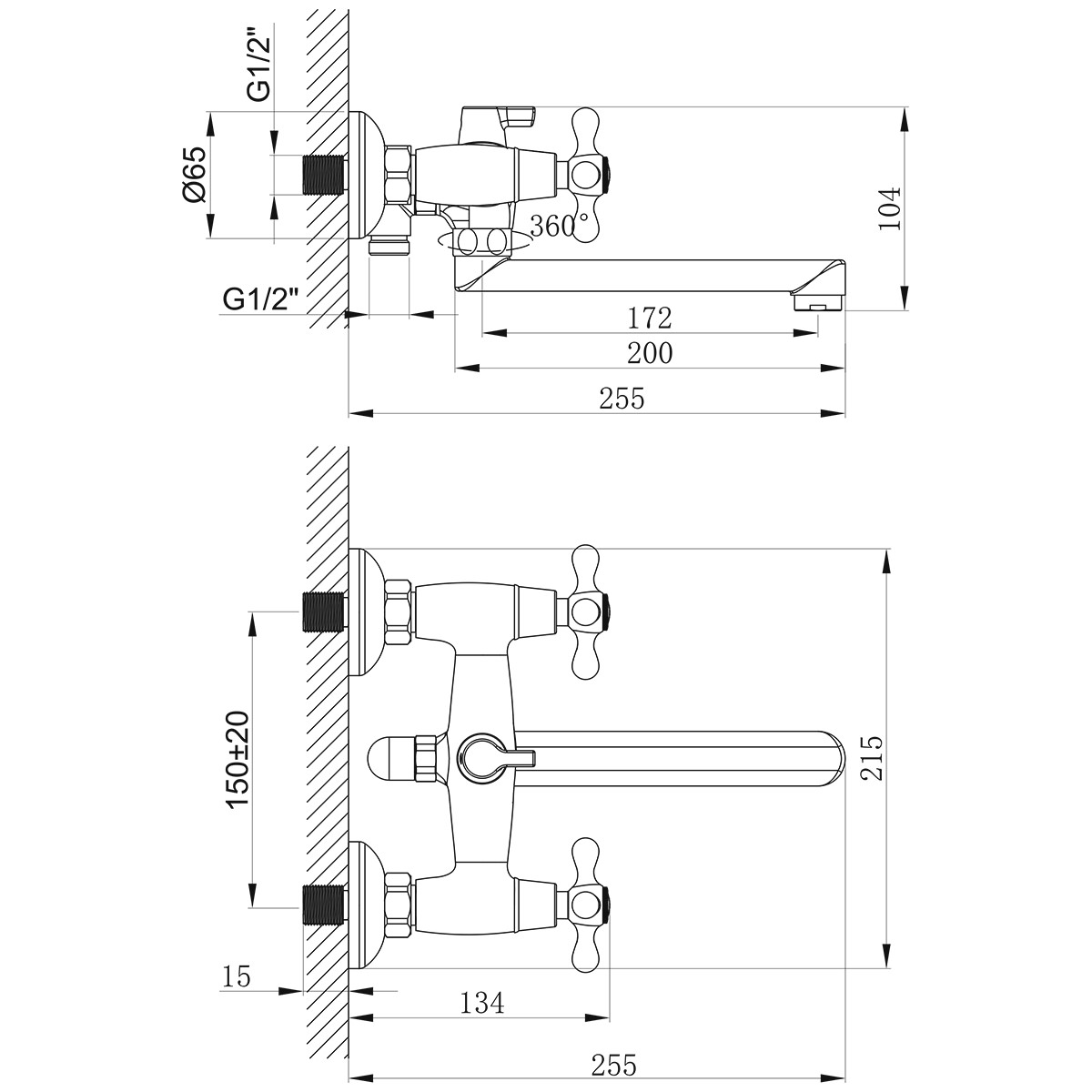 Смеситель для ванны Lemark Standard LM2113C хром в 100Kran: Широкий выбор и доступные цены.