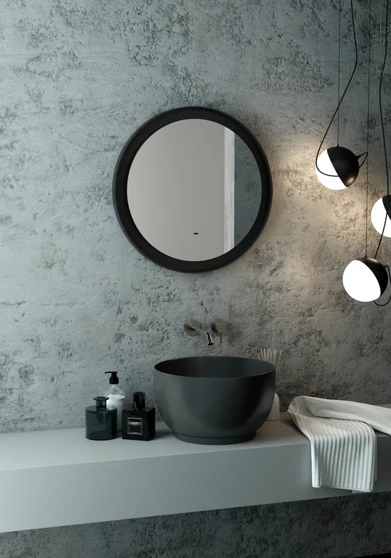 Зеркало с подсветкой "Planet black Led" D 600 с бесконтактным сенсором 100Kran: Широкий выбор и доступные цены.