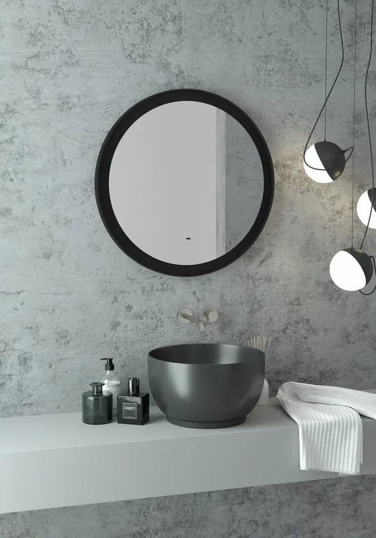 Зеркало с подсветкой "Planet Black Led" D 700 с бесконтактным сенсором  100Kran: Широкий выбор и доступные цены.