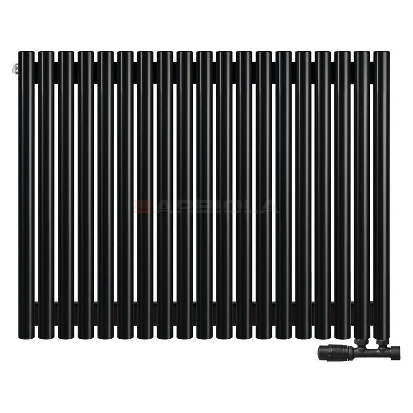 Вертикальный радиатор с нижним подключением Arbiola Iris V 108757 94,2 х 75 см черный матовый ral 9005 от интернет-магазина сантехники 100Kran!