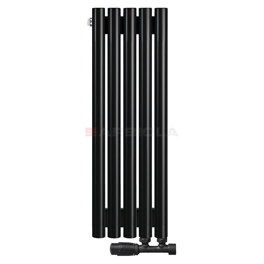 Вертикальный радиатор с нижним подключением Arbiola Iris V 108613 24,2 х 70 см черный матовый ral 9005 от интернет-магазина сантехники 100Kran!