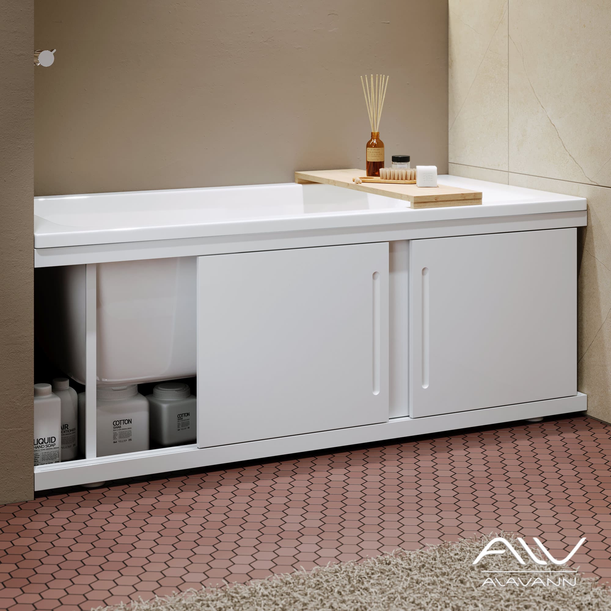 Экран под ванну Alavann ALV0716001 Alt 180 раздвижной белый в 100Kran: Широкий выбор и доступные цены.