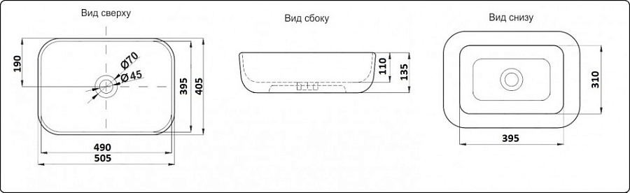 Раковина накладная  CeramaLux 78104 50,5 см белая в 100Kran: Широкий выбор и доступные цены.