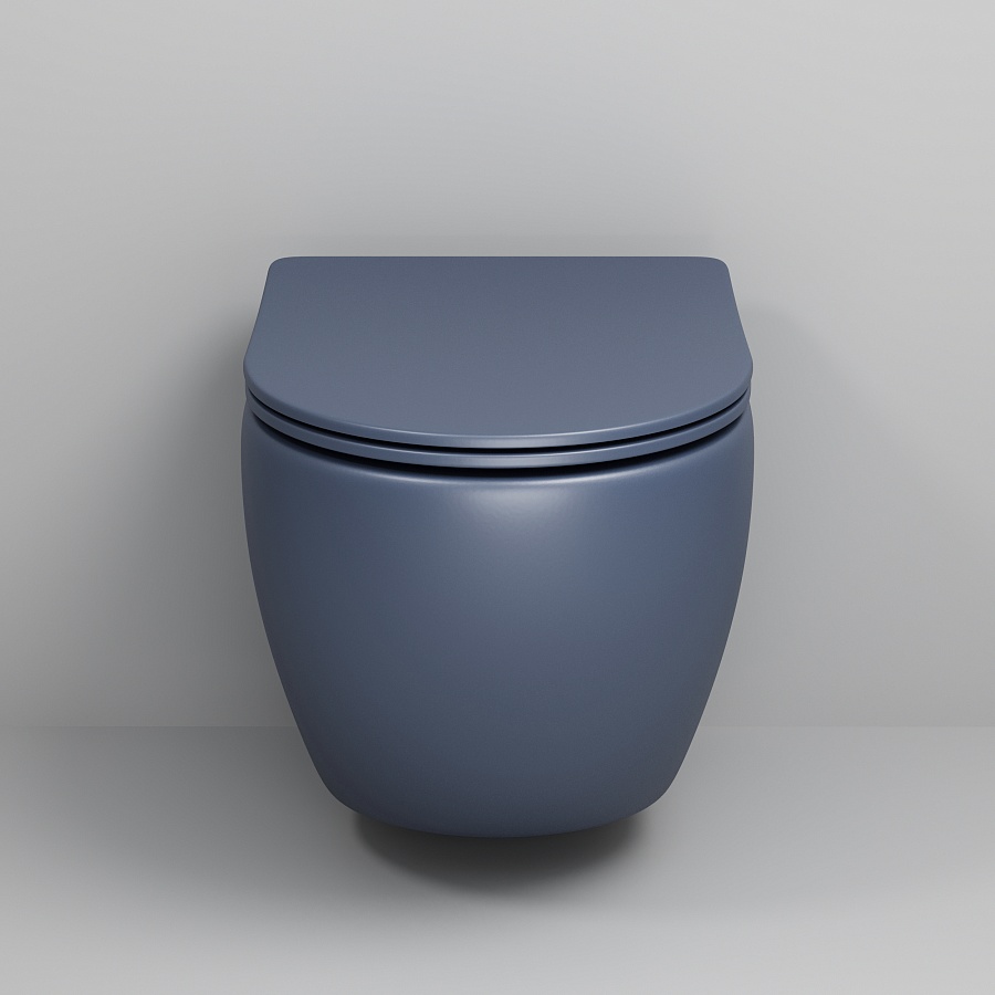 Унитаз подвесной Grossman Color GR-4455BLMS безободковый синий матовый в 100Kran: Широкий выбор и доступные цены.