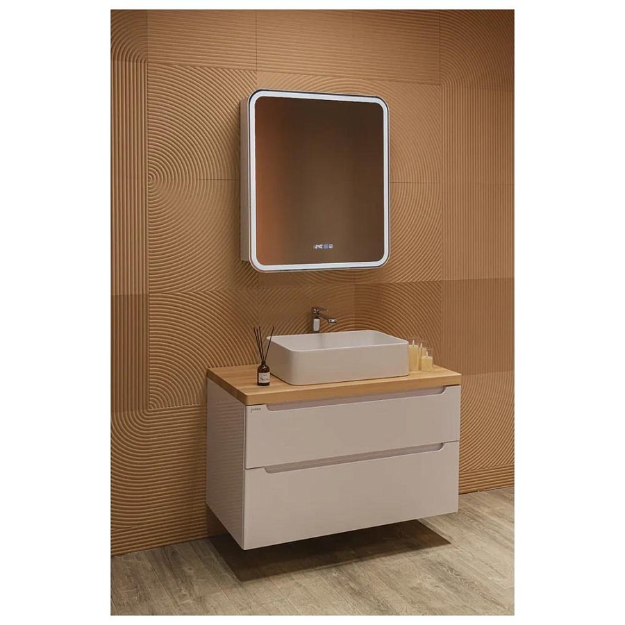 Зеркальный шкаф с подсветкой Silver Mirrors Фиджи 70 х 80 см - 3.2 LED-00002978 правый часы, ТХ, подогрев, сенсорный выключатель создать уют и комфорт, это просто!