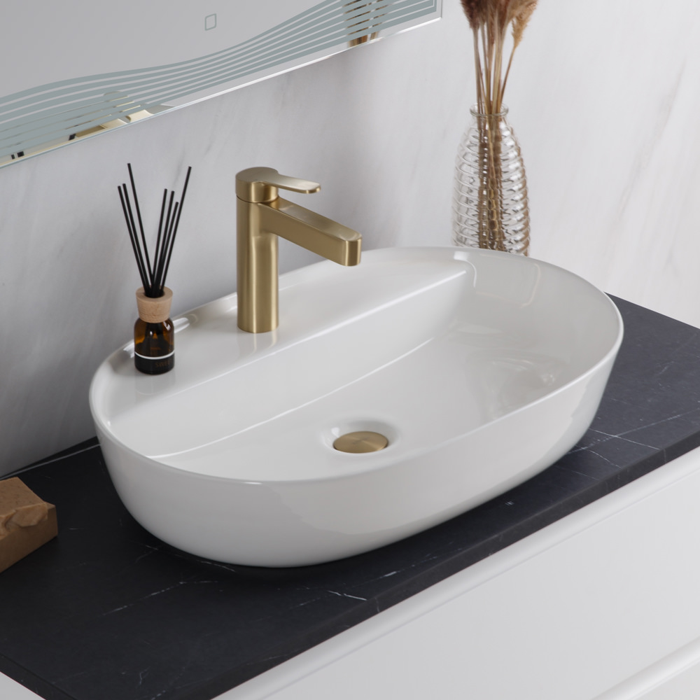 Накладная раковина BelBagno BB1346 61,5  см белая глянцевая в 100Kran: Широкий выбор и доступные цены.