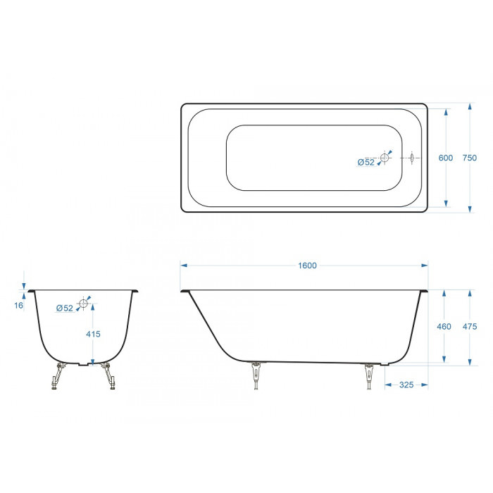 Чугунная ванна Delice Aurora 160х75 DLR230604 в 100Kran: Широкий выбор и доступные цены.