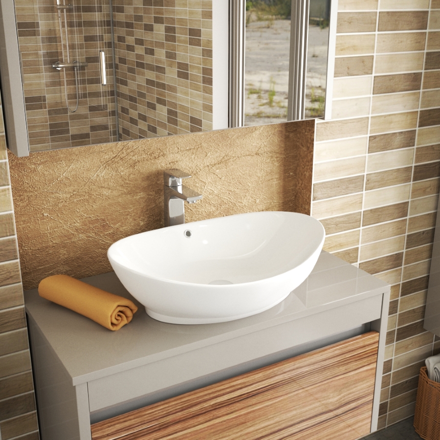 Раковина накладная Maretti Eleganza EN13NS48-844 59 см белая в 100Kran: Широкий выбор и доступные цены.