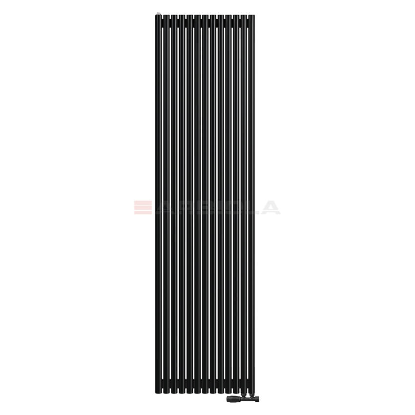 Вертикальный радиатор с нижним подключением Arbiola Iris V 109006 64,2 х 250 см черный матовый ral 9005 от интернет-магазина сантехники 100Kran!
