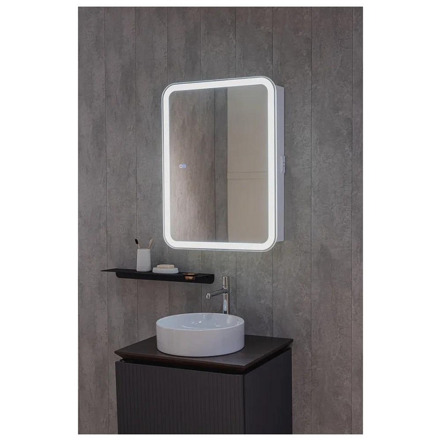 Зеркальный шкаф с подсветкой Silver Mirrors Фиджи - 2 Flip 60 х 80 см LED-00002679 подогрев, сенсорный выключатель создать уют и комфорт, это просто!