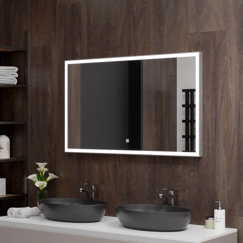 Зеркало с подсветкой Континент Frame silver standart 1000x700 ЗЛП83 100Kran: Широкий выбор и доступные цены.