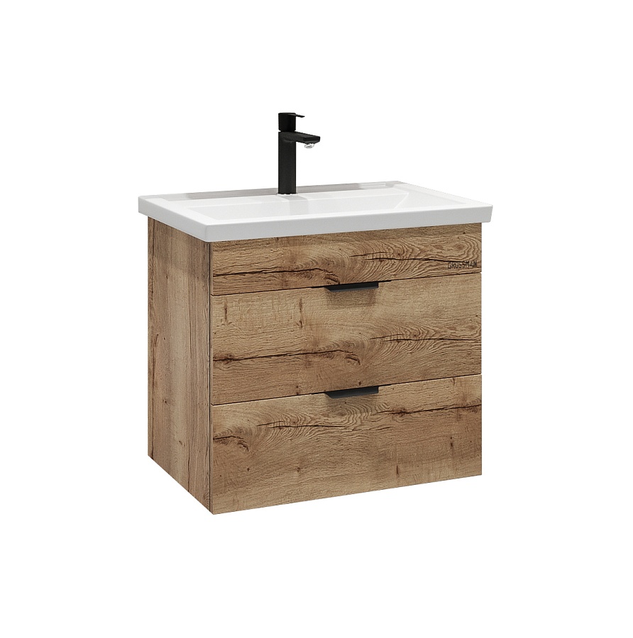 Тумба подвесная Grossman ФОРТА 60 см 106005 с 2-я ящ. дуб галифакс в 100Kran: Широкий выбор и доступные цены.