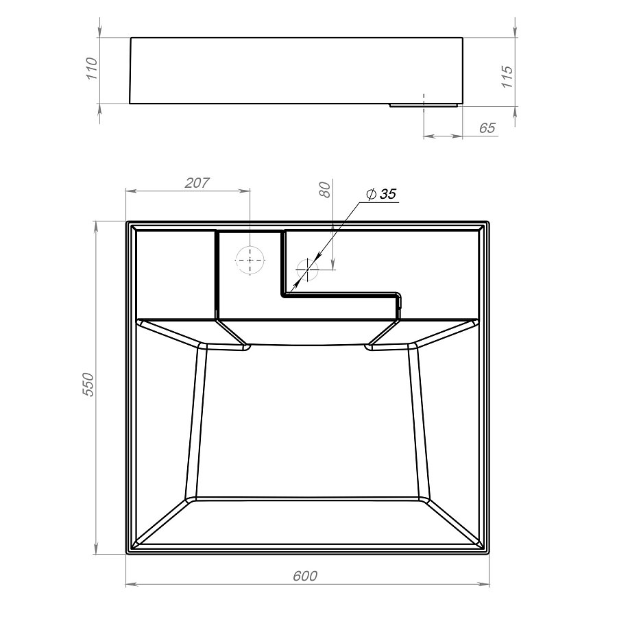 Раковина Grossman LUXOR 60 см 11.R01.60.000 белый глянец 100Kran: Широкий выбор и доступные цены.