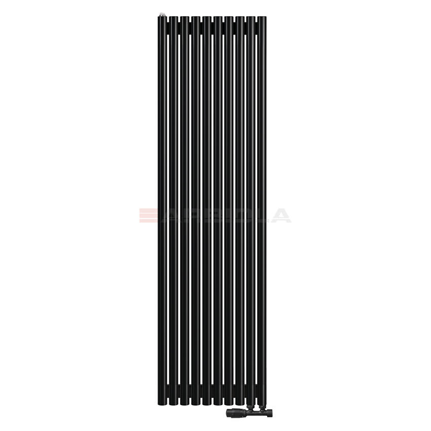 Вертикальный радиатор с нижним подключением Arbiola Iris V 109489 49,2 х 180 см черный матовый ral 9005 от интернет-магазина сантехники 100Kran!