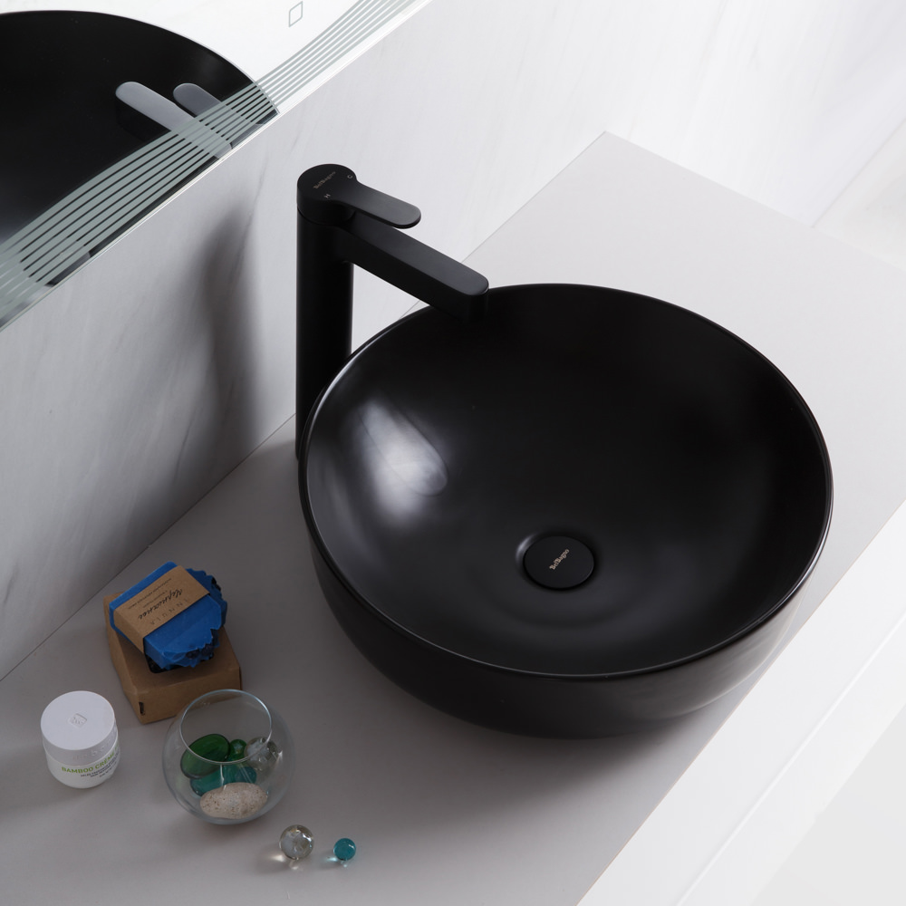 Накладная раковина BelBagno BB1315-H301 41  см черная матовая в 100Kran: Широкий выбор и доступные цены.