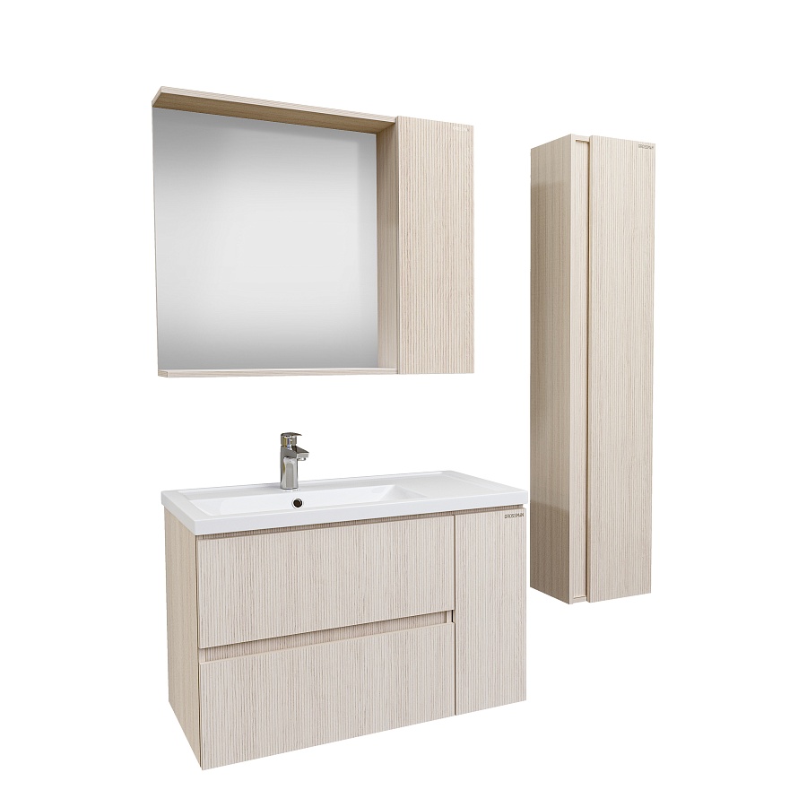 Тумба подвесная Grossman ЮНИТ 80 см 2080141 с 2-я ящ. кадена лайт в 100Kran: Широкий выбор и доступные цены.