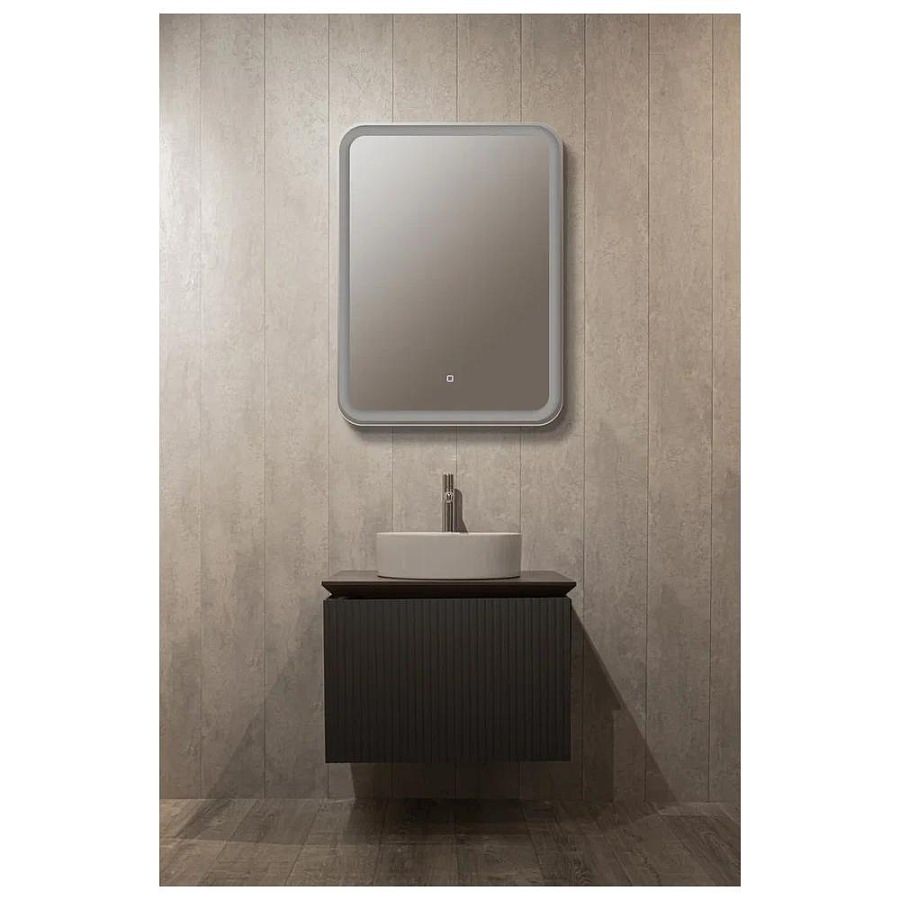 Зеркальный шкаф с подсветкой Silver Mirrors Фиджи BLACK 60 х 80 см  - 4.2 LED-00002725 левый часы, ТХ, сенсорный выключатель создать уют и комфорт, это просто!