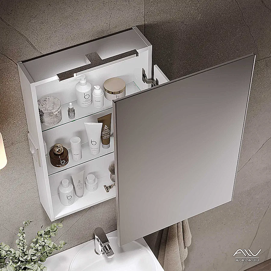 Зеркальный шкаф подвесной Alavann Cosmetic ALV0723001 55 см белый создать уют и комфорт, это просто!