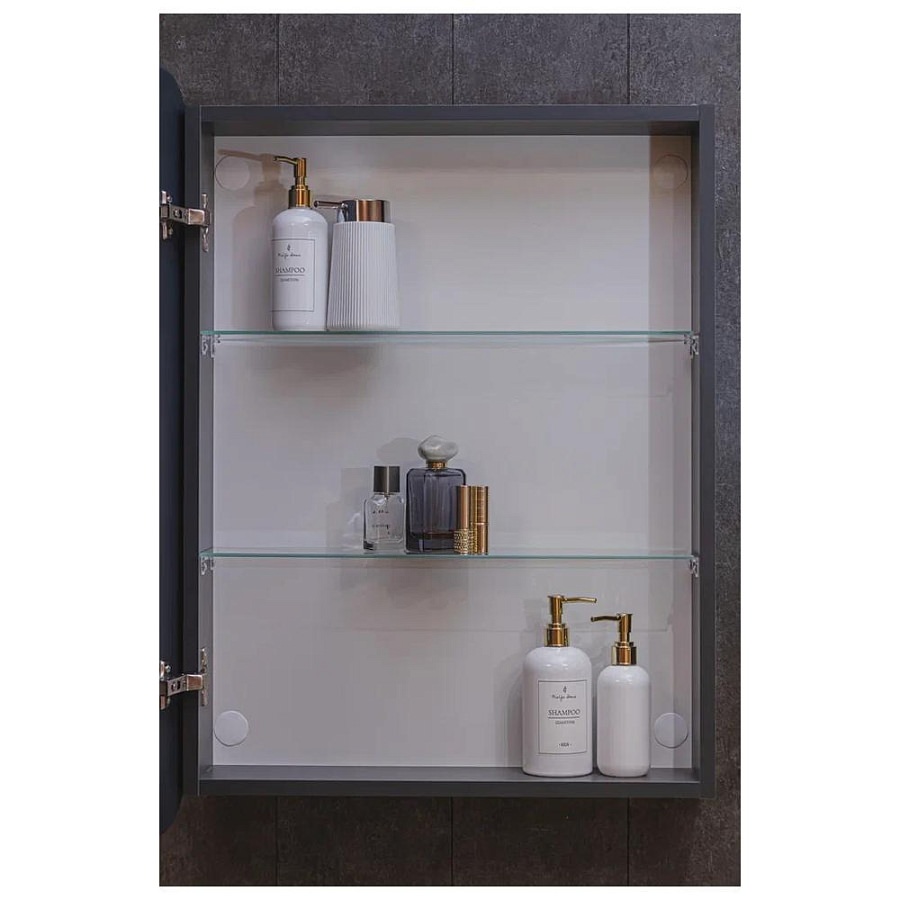 Зеркальный шкаф с подсветкой Silver Mirrors Фиджи-Антрацит 60 х 80 см - 3.2 LED-00003044 левый часы, ТХ, подогрев, сенсорный выключатель создать уют и комфорт, это просто!