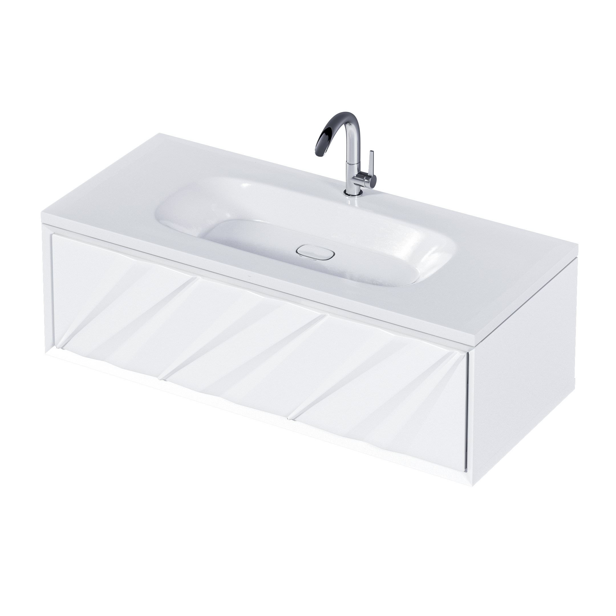 Тумба под раковину подвесная 1Marka Glace 100П 1 в.я. White (верх) У73575 в 100Kran: Широкий выбор и доступные цены.