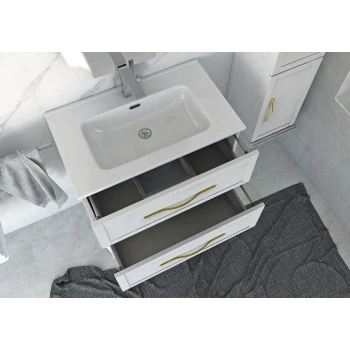 Тумба с раковиной подвесная CEZARES 75 см TIFFANY 54948 Bianco Opaco в 100Kran: Широкий выбор и доступные цены.