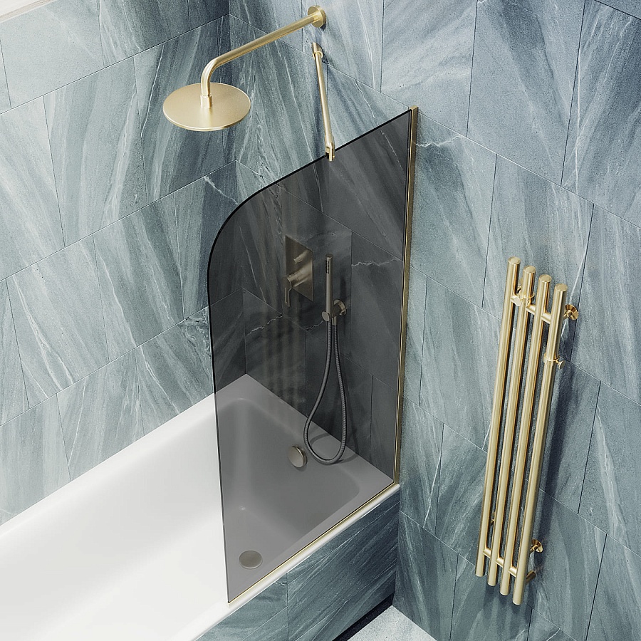 Шторка для ванны в узком профиле MaybahGlass MGV-83-3у 140x90 см стекло графит в 100Kran: Широкий выбор и доступные цены.