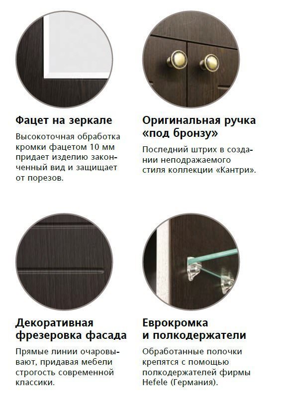 Зеркальный шкаф  Style Line Кантри 60 венге  ЛС-00000030 создать уют и комфорт, это просто!