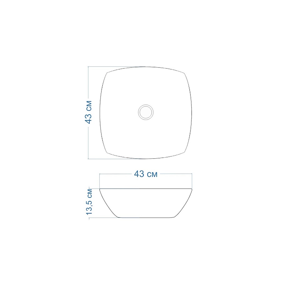 Раковина накладная Maretti Katrina KA13NS61-844 43 см белая в 100Kran: Широкий выбор и доступные цены.