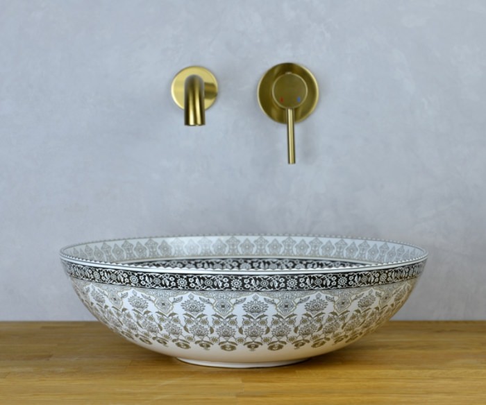 Раковина накладная Bronze De Luxe Marrakesh 405x405x125 серый 1008G  в 100Kran: Широкий выбор и доступные цены.