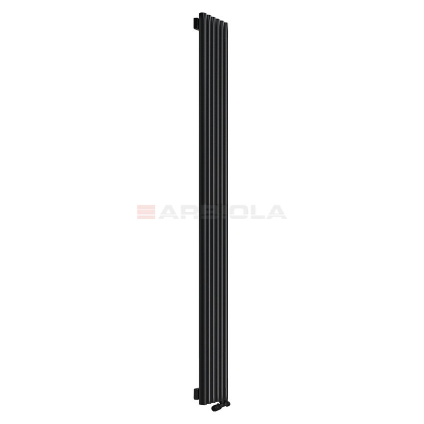 Вертикальный радиатор с нижним подключением Arbiola Iris V 96829 59,2 х 200 см черный матовый ral 9005 от интернет-магазина сантехники 100Kran!