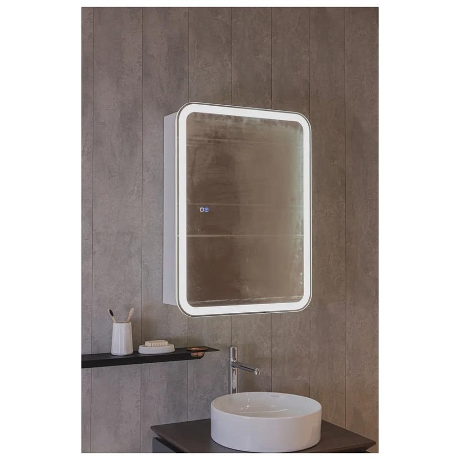 Зеркальный шкаф с подсветкой Silver Mirrors Фиджи - 2 Flip 60 х 80 см LED-00002679 подогрев, сенсорный выключатель создать уют и комфорт, это просто!