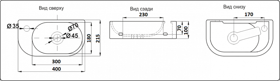 Раковина подвесная CeramaLux 78204R 40 см белая в 100Kran: Широкий выбор и доступные цены.
