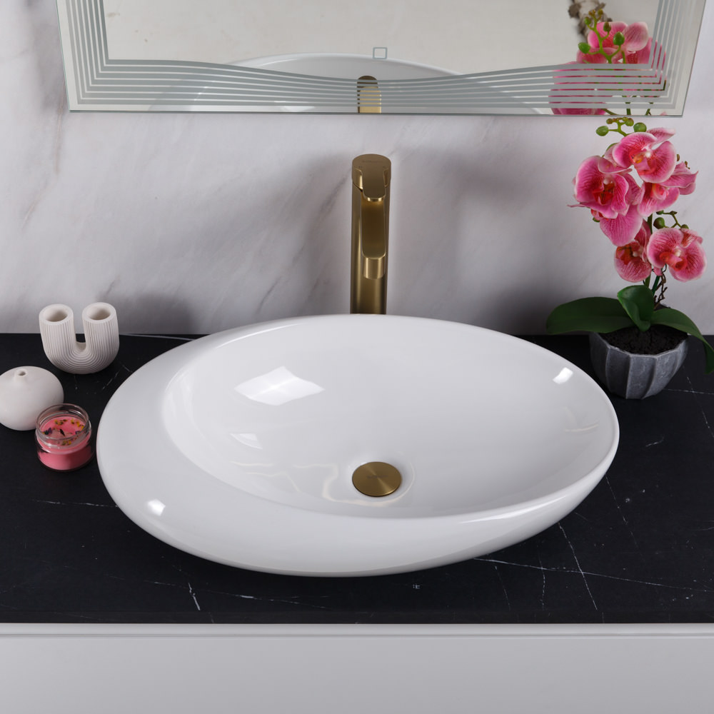 Накладная раковина BelBagno BB1396 37  см белая глянцевая в 100Kran: Широкий выбор и доступные цены.