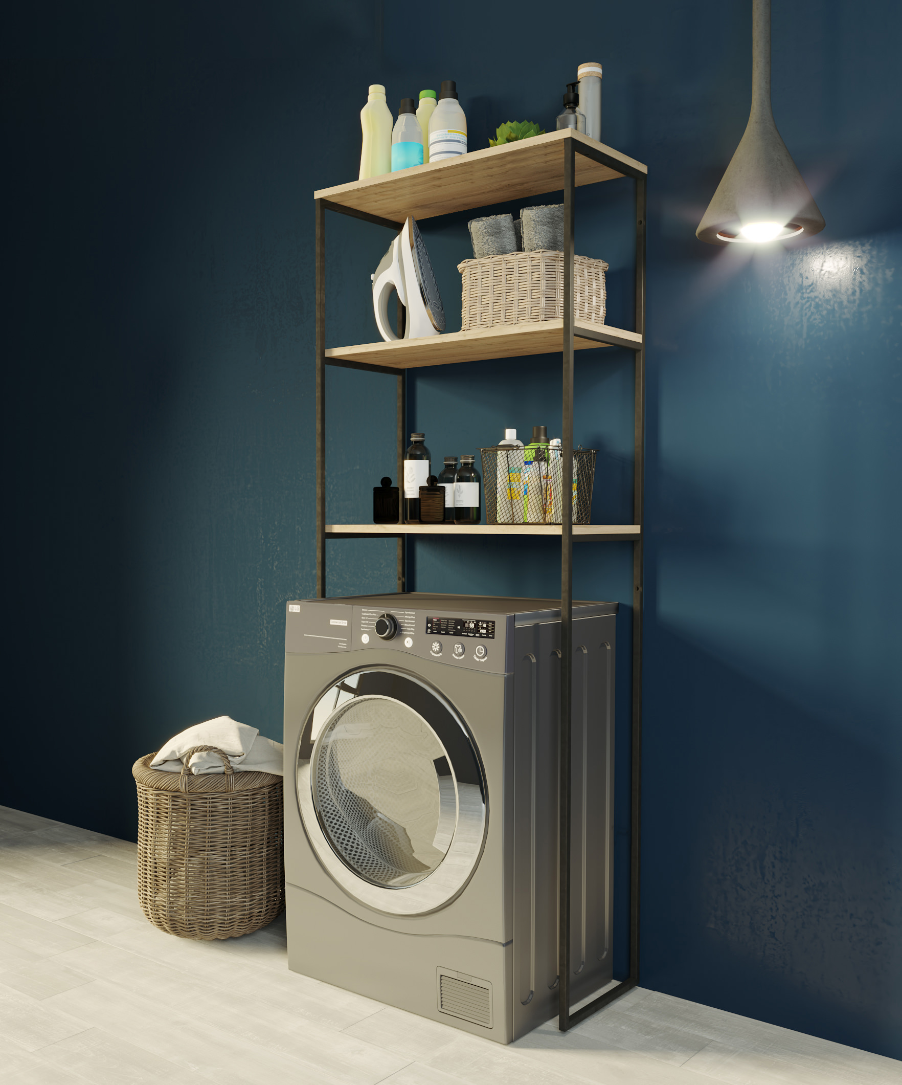 Шкаф над стиральной машиной 1Marka Grunge Loft  170*65 Дуб вотан  Ц0000005440 в 100Kran: Широкий выбор и доступные цены.
