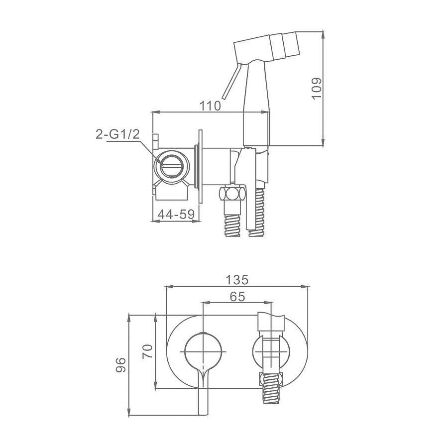 Гигиенический душ со смесителем  Raglo R20.52.03 сатин золотой в 100Kran: Широкий выбор и доступные цены.